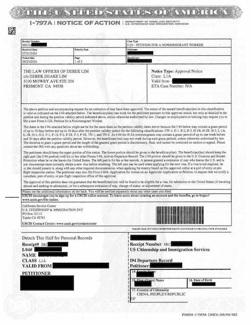 L1A Visa Petition with Amendment Approved!